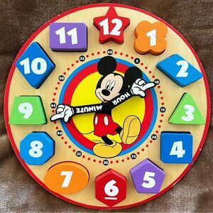 Disney x Melissa & Doug Mickey Mouse Colorful Wooden Learning Clock